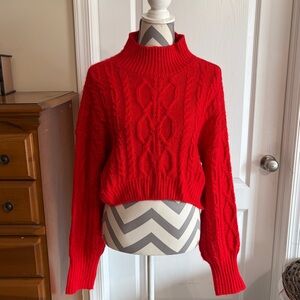 Arizona Cable Knit Mock-neck Sweater Size Large